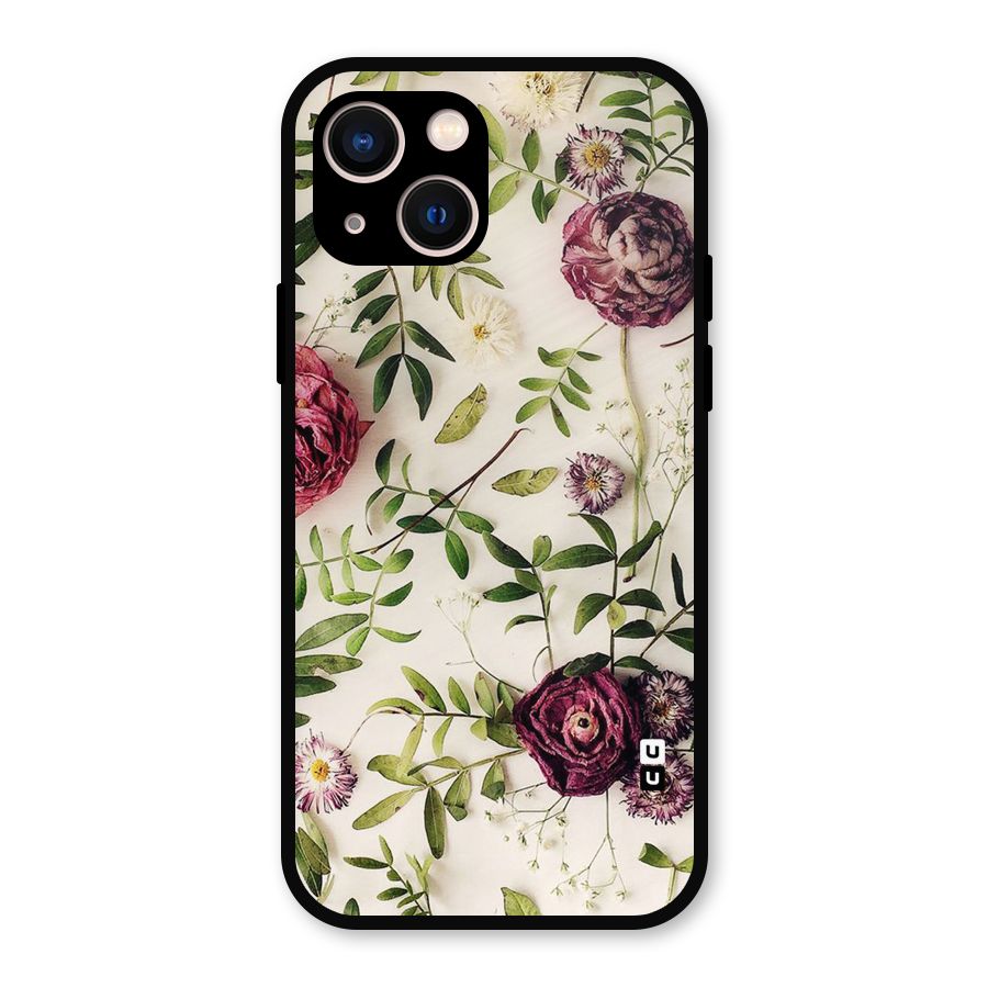 Vintage Rust Floral Metal Back Case for iPhone 13