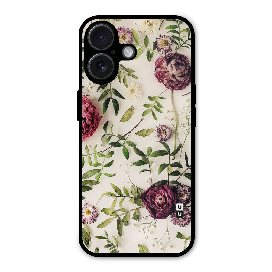 Vintage Rust Floral Metal Back Case for iPhone 16