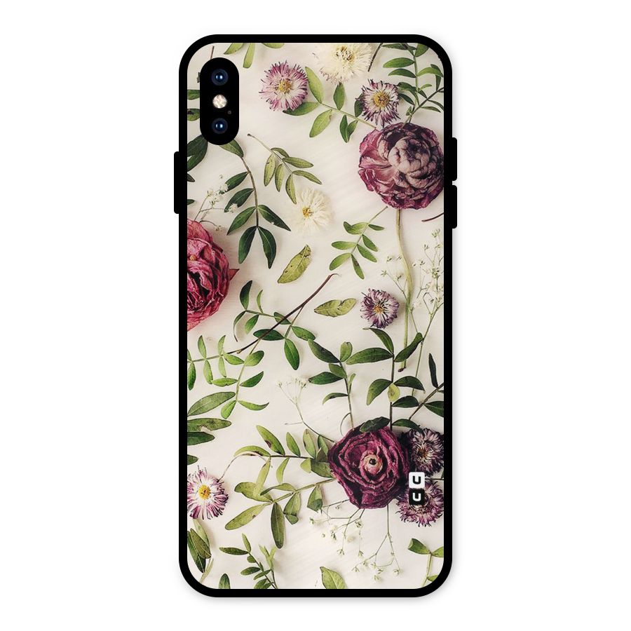 Vintage Rust Floral Metal Back Case for iPhone XS Max