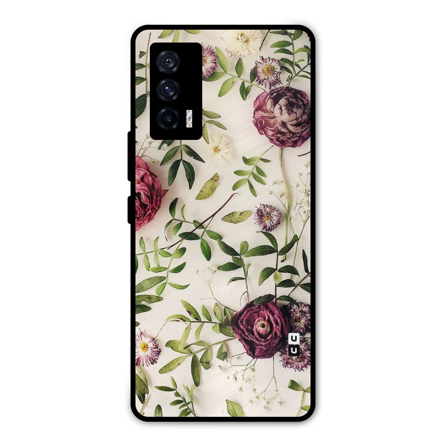 Vintage Rust Floral Metal Back Case for iQOO 7 5G