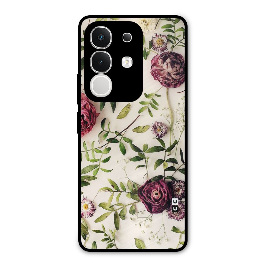 Vintage Rust Floral Metal Back Case for iQOO Z10x