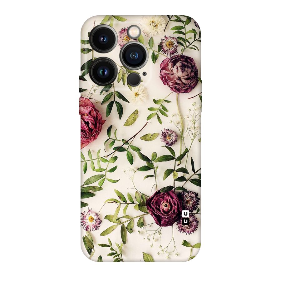 Vintage Rust Floral Original Polycarbonate Back Case for iPhone 14 Pro