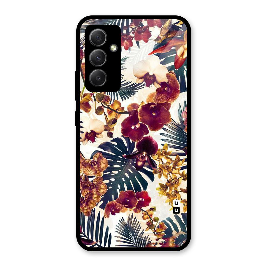 Vintage Rustic Flowers Glass Back Case for Galaxy A34
