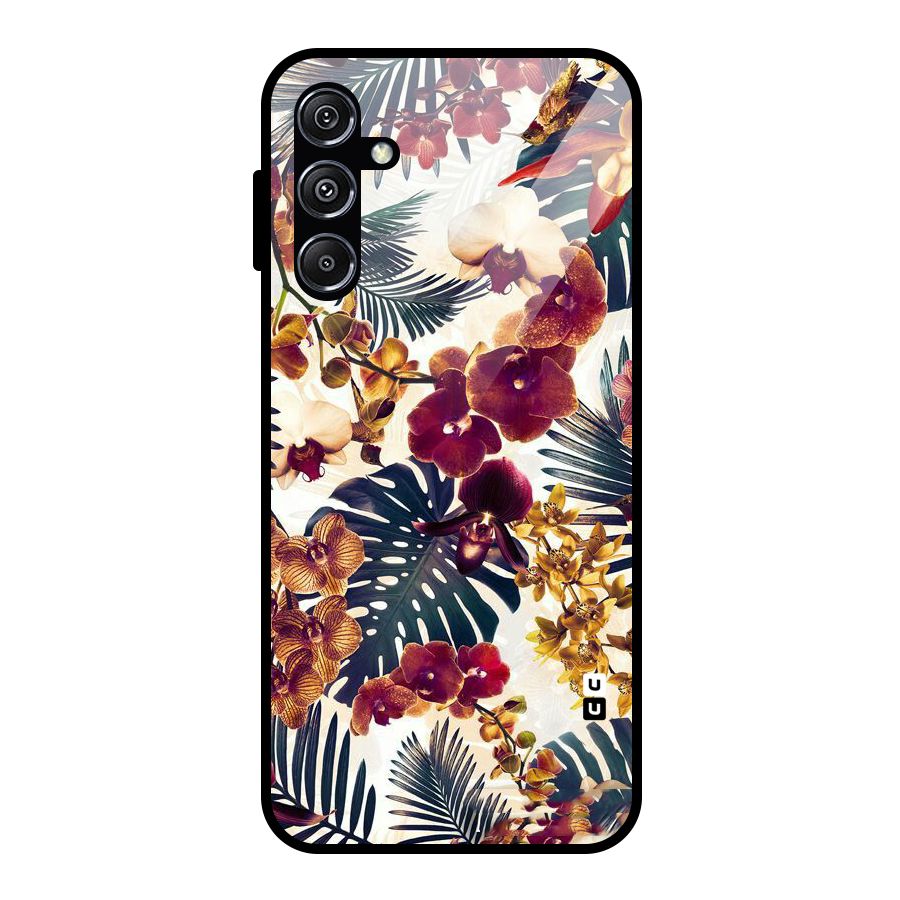 Vintage Rustic Flowers Glass Back Case for Galaxy M34 5G