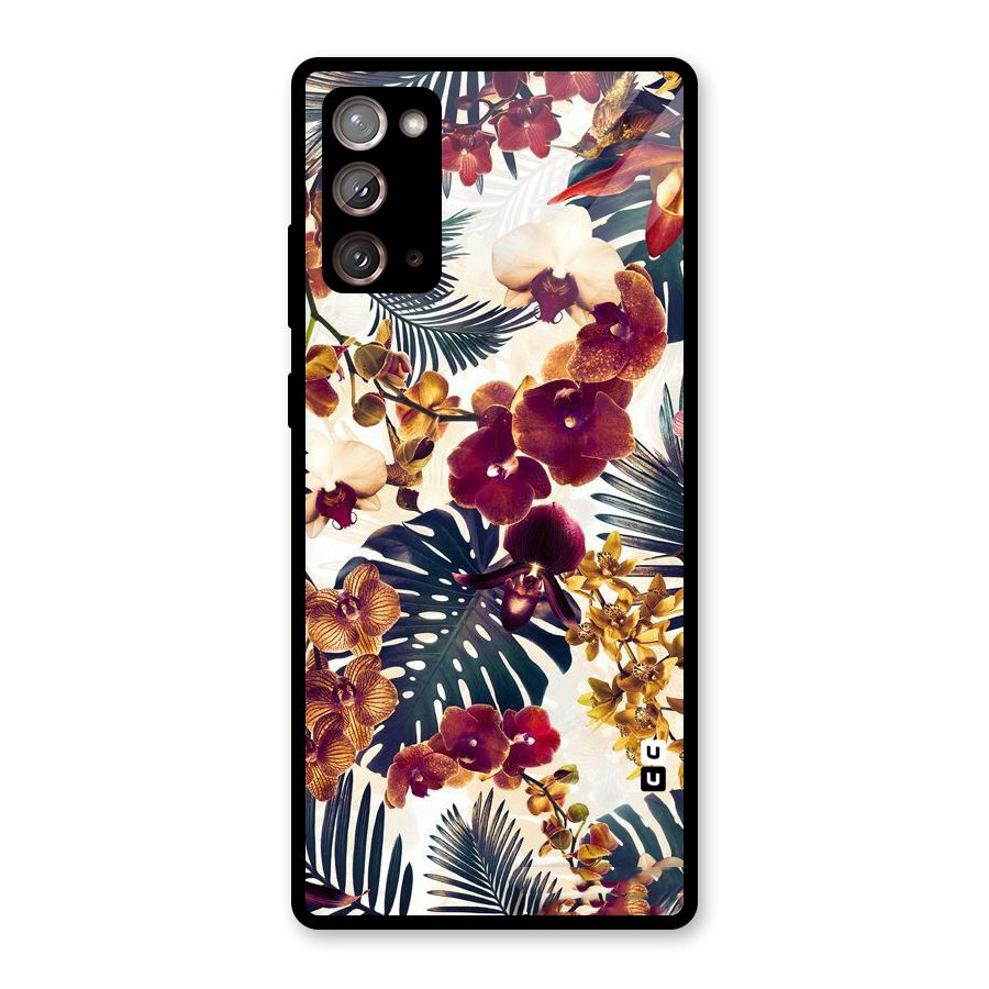 Vintage Rustic Flowers Glass Back Case for Galaxy Note 20