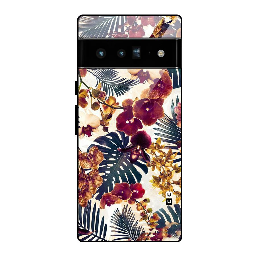 Vintage Rustic Flowers Glass Back Case for Google Pixel 6 Pro