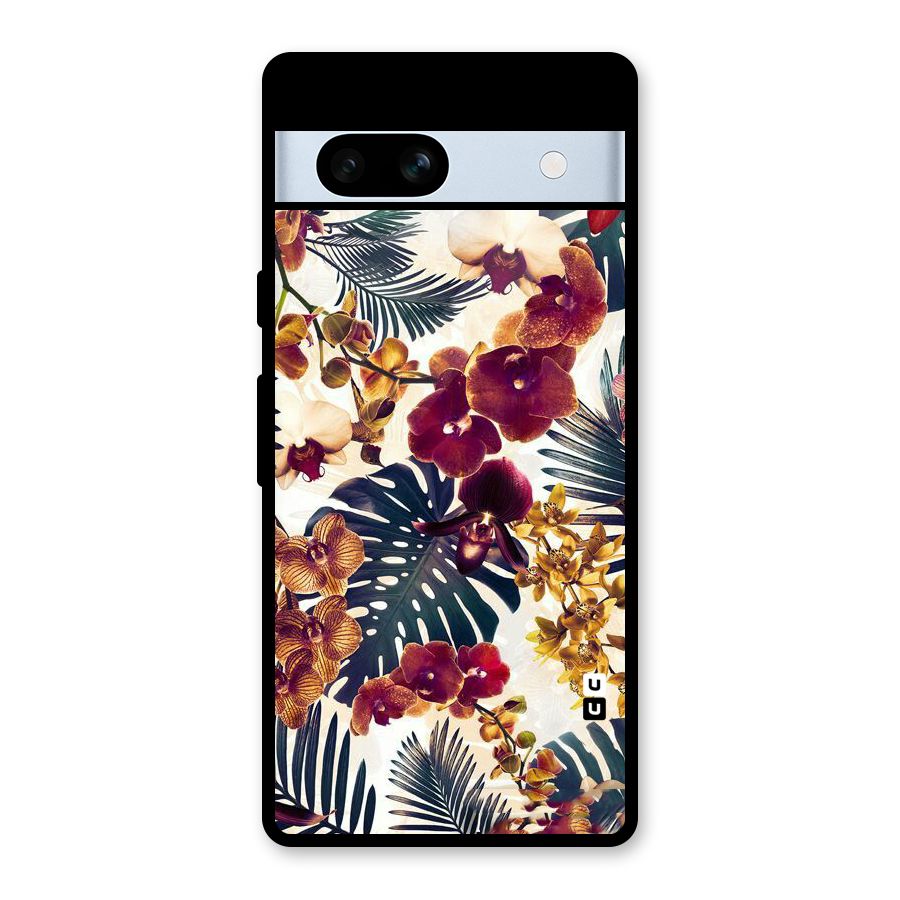 Vintage Rustic Flowers Glass Back Case for Google Pixel 7a