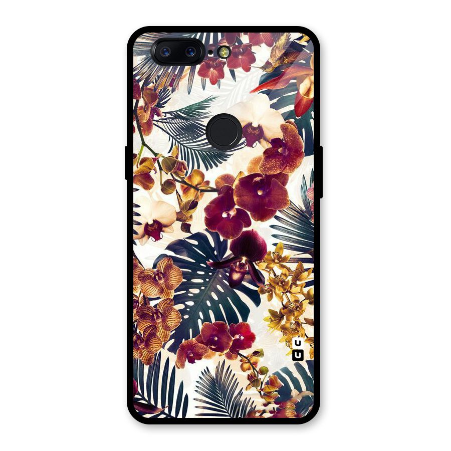 Vintage Rustic Flowers Glass Back Case for OnePlus 5T