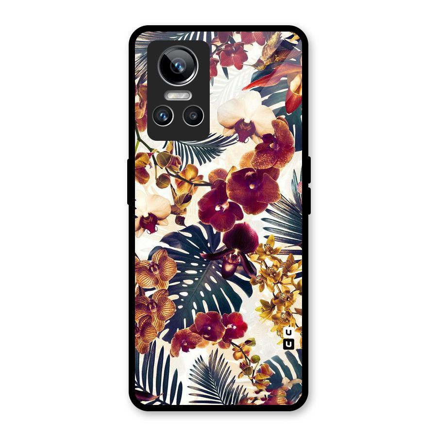 Vintage Rustic Flowers Glass Back Case for Realme GT Neo 3