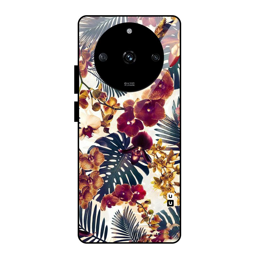 Vintage Rustic Flowers Glass Back Case for Realme Narzo 60 5G