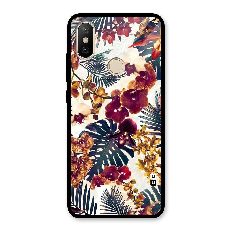 Vintage Rustic Flowers Glass Back Case for Redmi A2