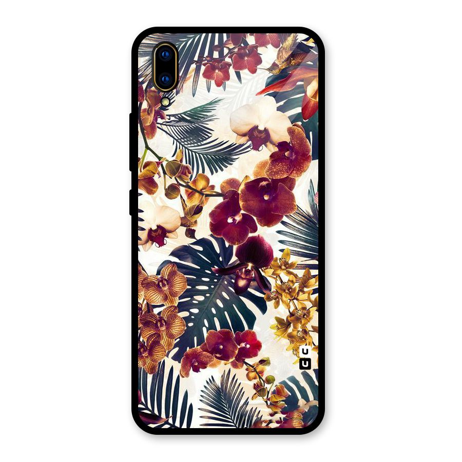 Vintage Rustic Flowers Glass Back Case for Vivo V11 Pro