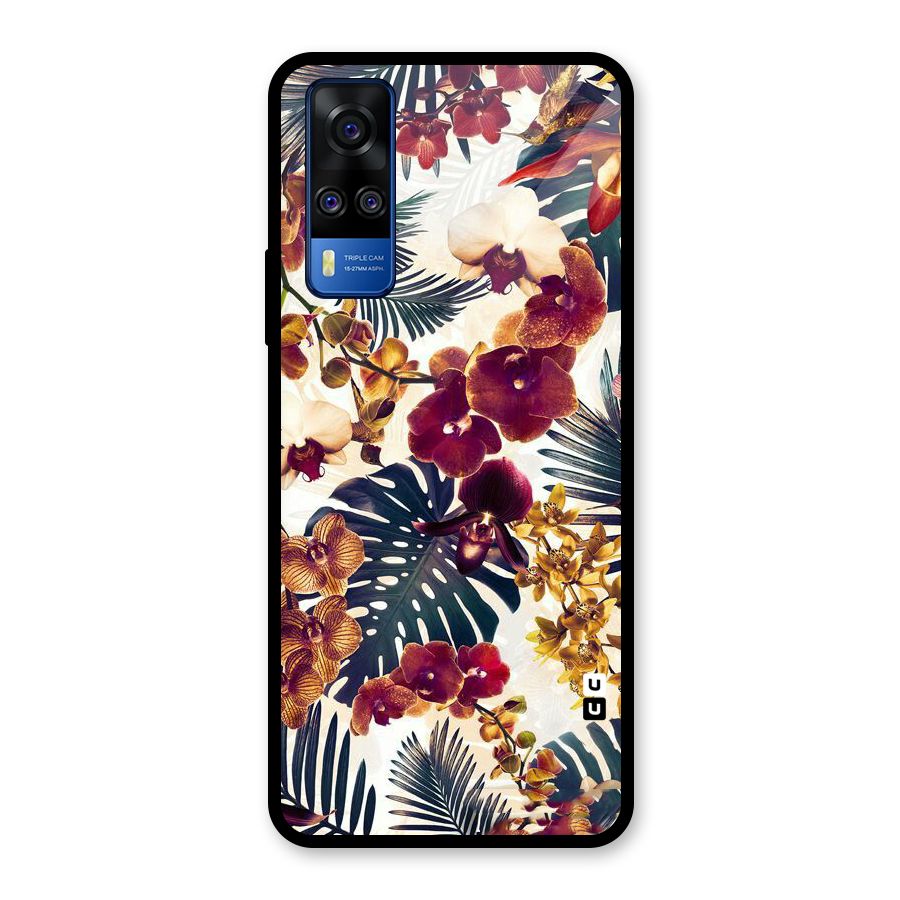 Vintage Rustic Flowers Glass Back Case for Vivo Y31