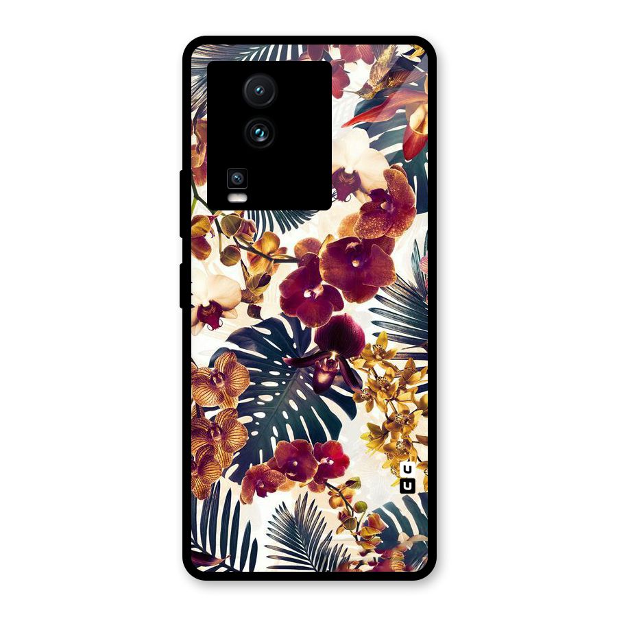 Vintage Rustic Flowers Glass Back Case for Vivo iQOO Neo 7 Pro