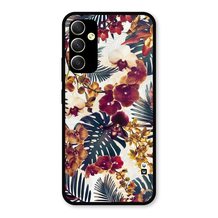 Vintage Rustic Flowers Metal Back Case for Galaxy A34