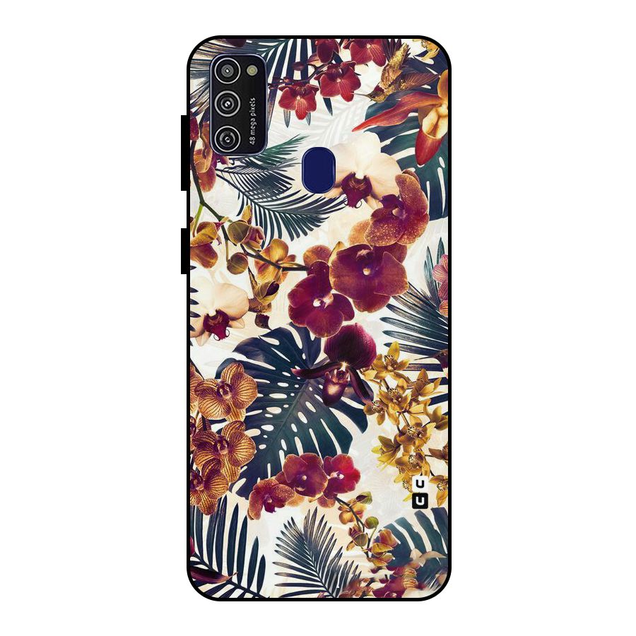 Vintage Rustic Flowers Metal Back Case for Galaxy M30s