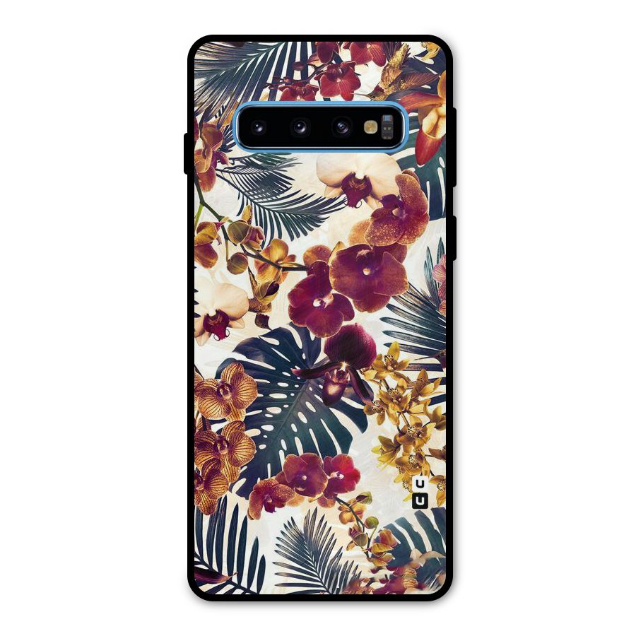 Vintage Rustic Flowers Metal Back Case for Galaxy S10