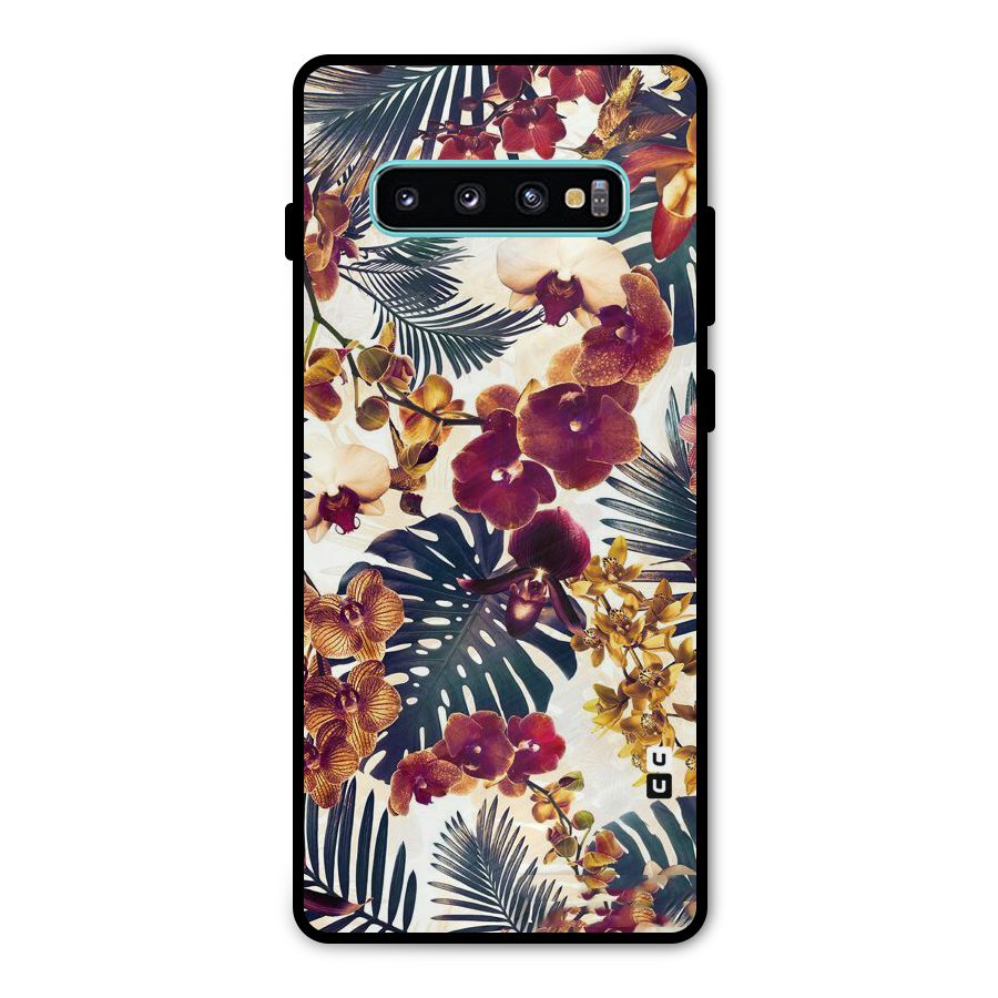 Vintage Rustic Flowers Metal Back Case for Galaxy S10 Plus