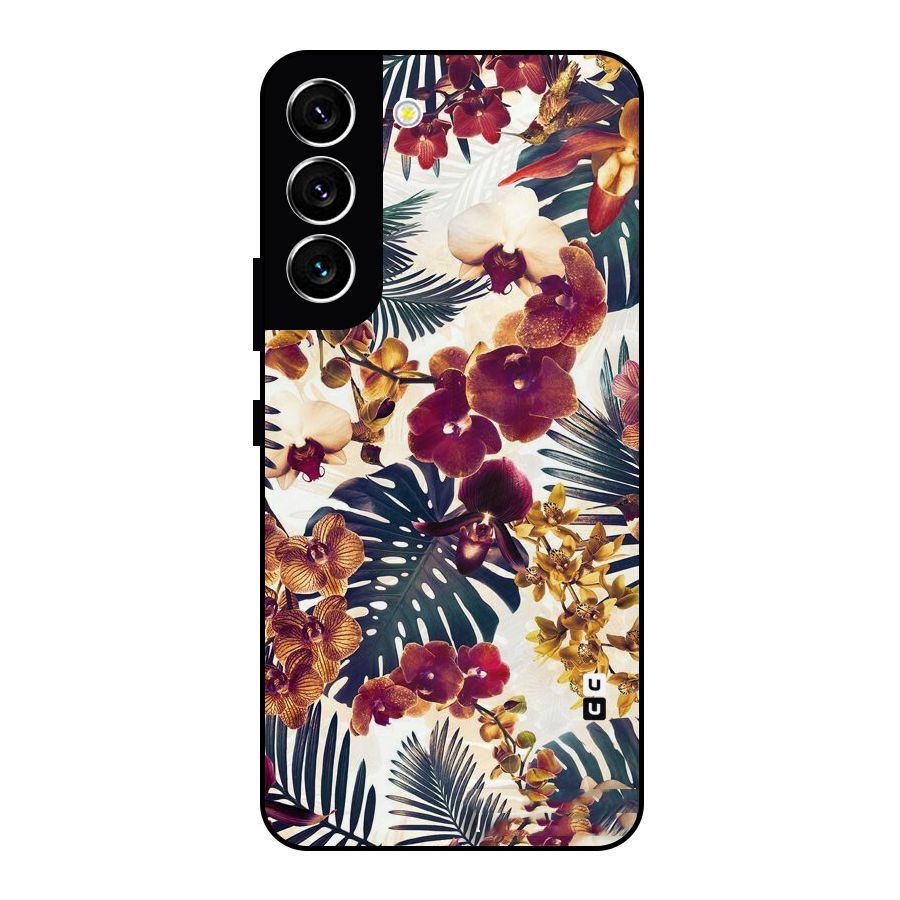 Vintage Rustic Flowers Metal Back Case for Galaxy S22 5G