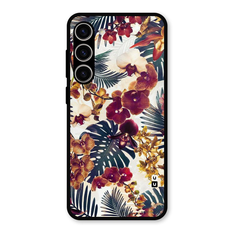 Vintage Rustic Flowers Metal Back Case for Galaxy S23 Plus