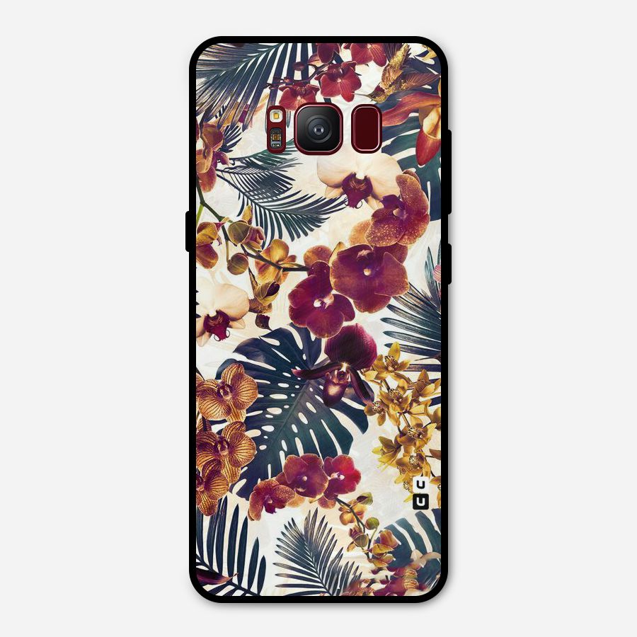 Vintage Rustic Flowers Metal Back Case for Galaxy S8