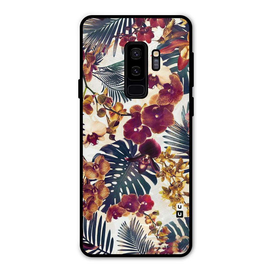 Vintage Rustic Flowers Metal Back Case for Galaxy S9 Plus