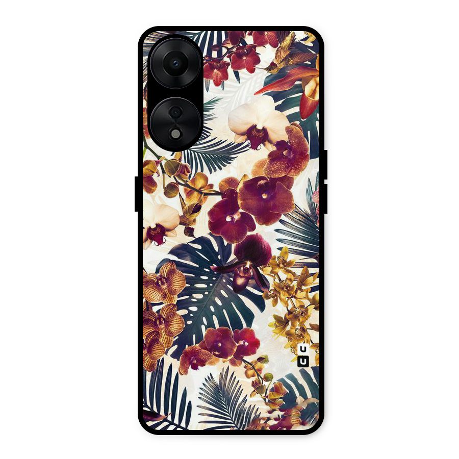 Vintage Rustic Flowers Metal Back Case for Oppo A78 5G