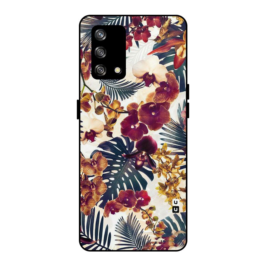 Vintage Rustic Flowers Metal Back Case for Oppo F19