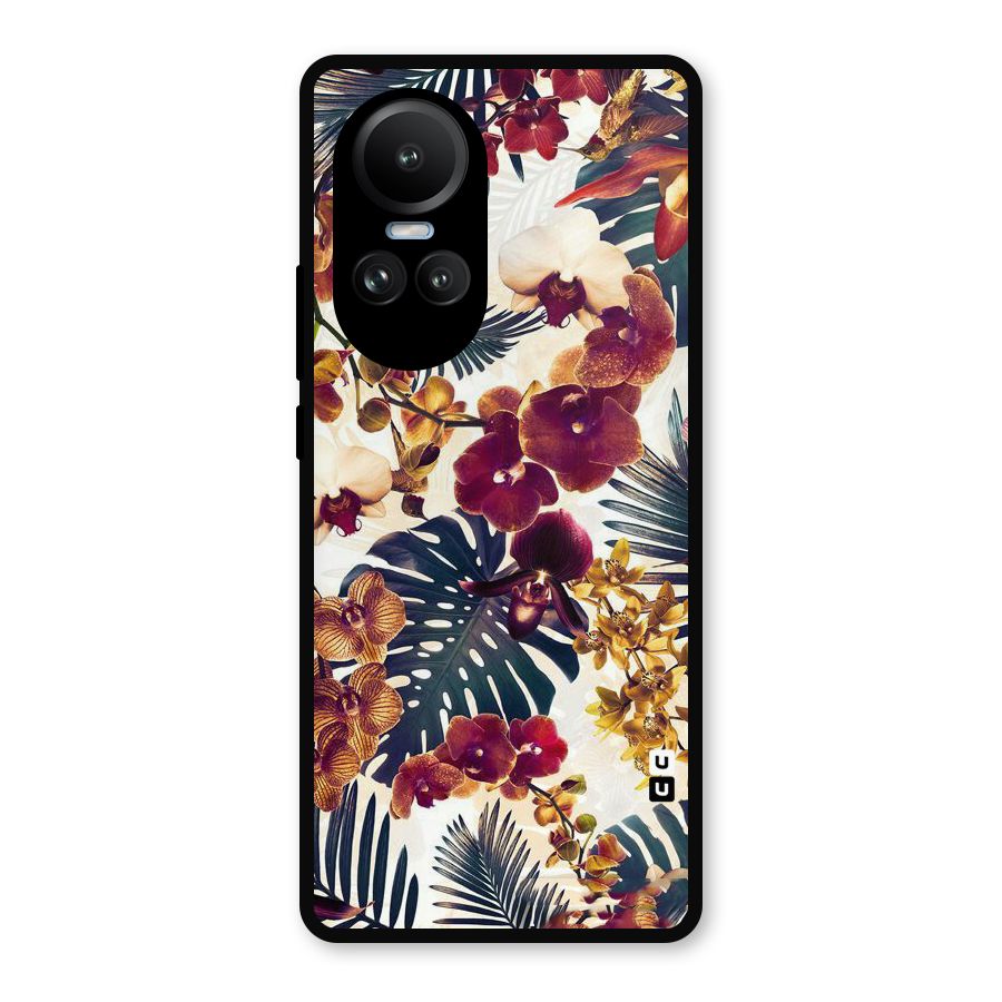 Vintage Rustic Flowers Metal Back Case for Oppo Reno10 Pro
