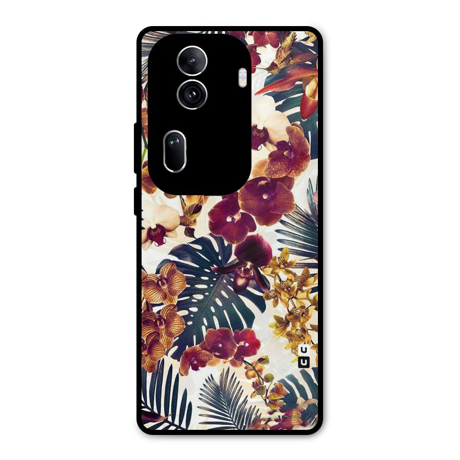 Vintage Rustic Flowers Metal Back Case for Oppo Reno11 Pro 5G