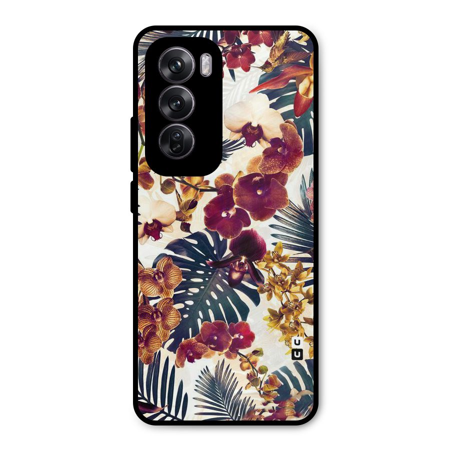 Vintage Rustic Flowers Metal Back Case for Oppo Reno12 Pro