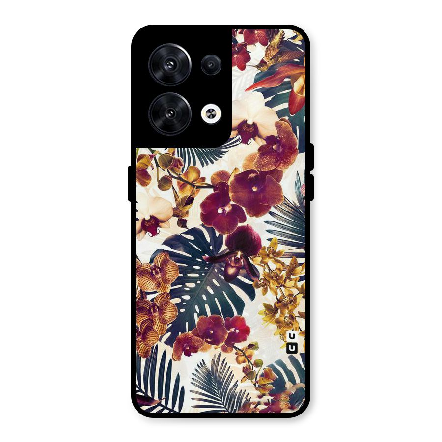 Vintage Rustic Flowers Metal Back Case for Oppo Reno8 5G