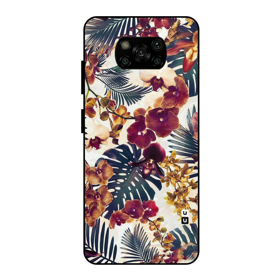 Vintage Rustic Flowers Metal Back Case for Poco X3