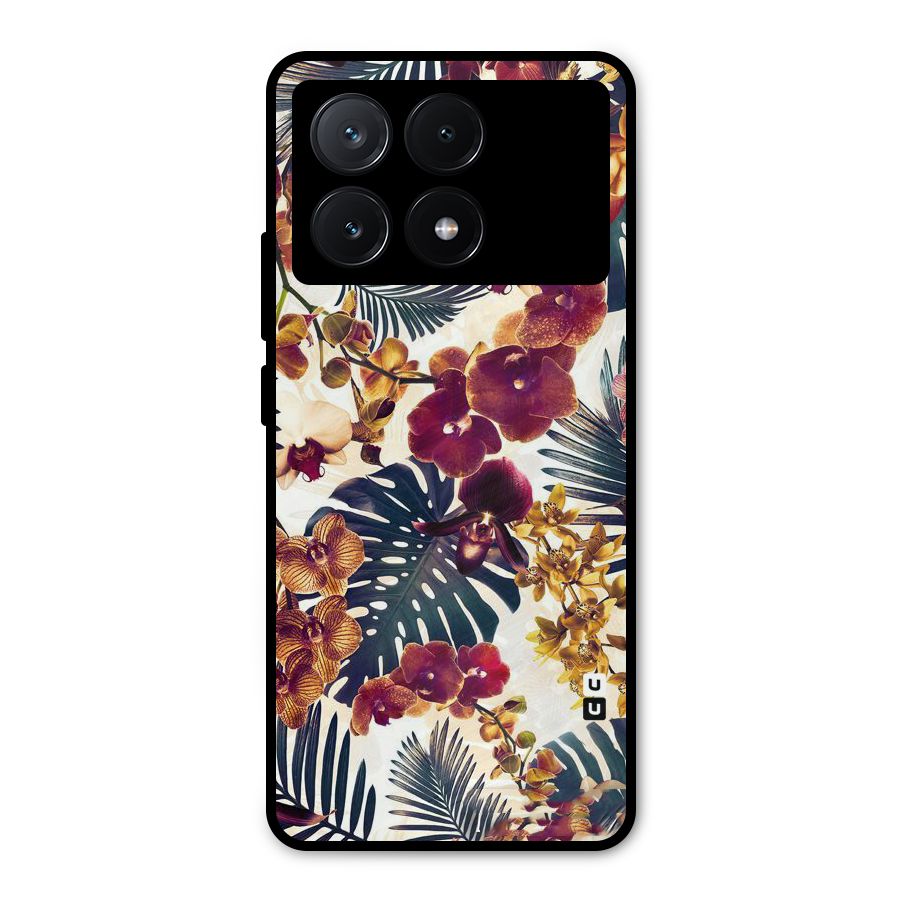 Vintage Rustic Flowers Metal Back Case for Poco X6 Pro