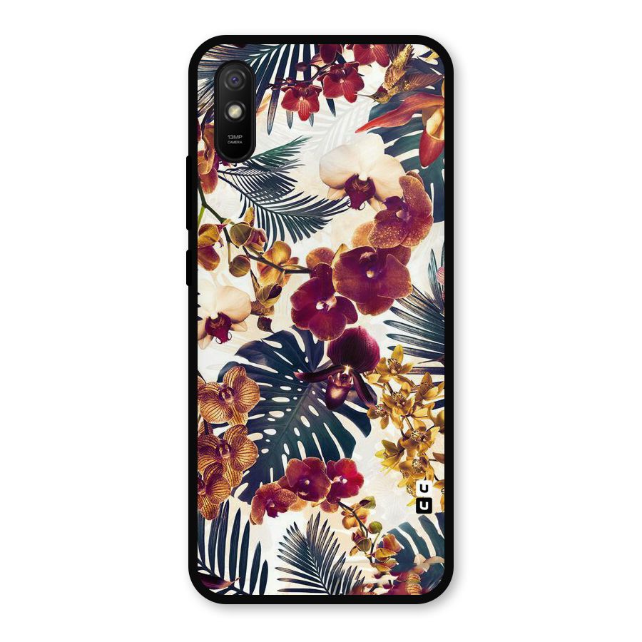 Vintage Rustic Flowers Metal Back Case for Redmi 9i