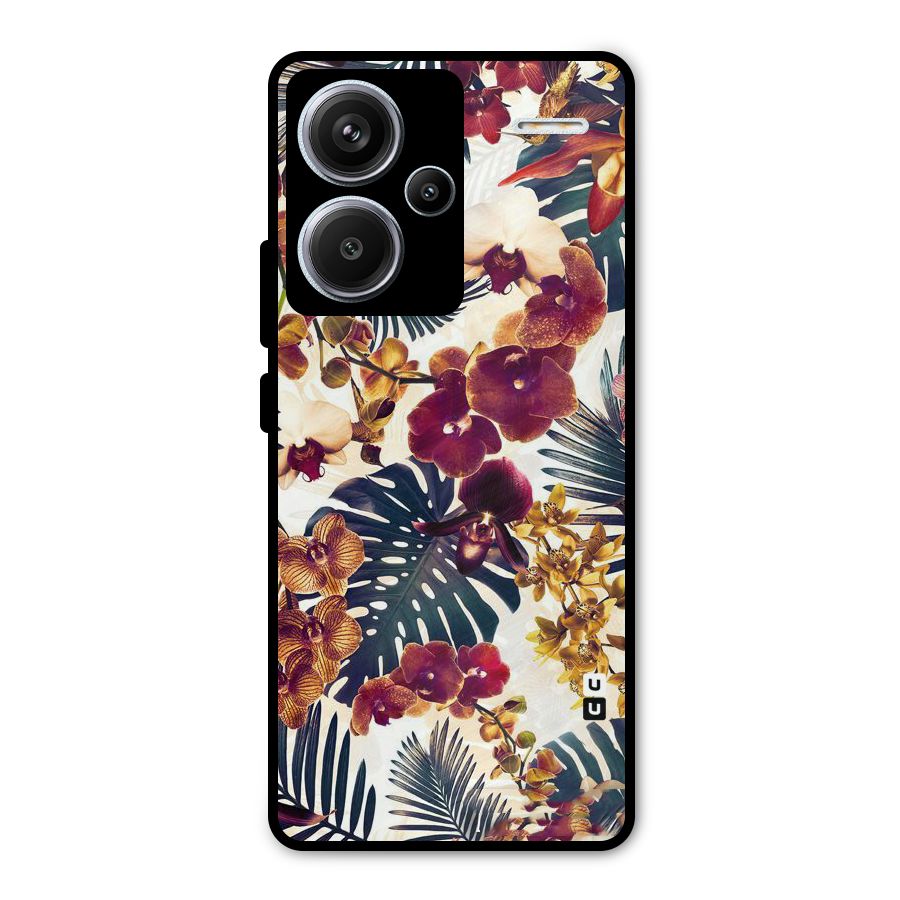 Vintage Rustic Flowers Metal Back Case for Redmi Note 13 Pro Plus