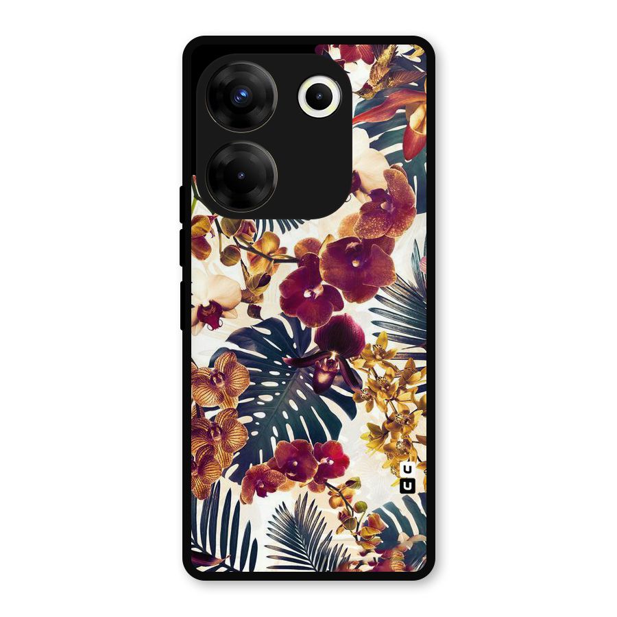 Vintage Rustic Flowers Metal Back Case for Tecno Camon 20 Pro