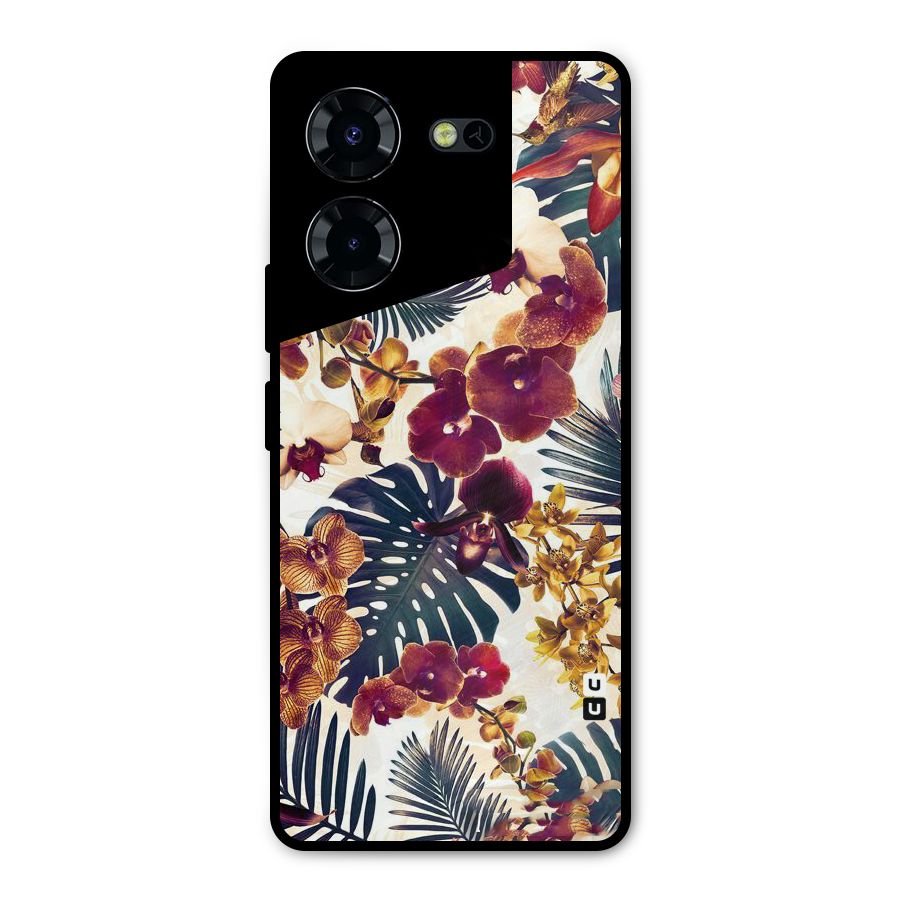 Vintage Rustic Flowers Metal Back Case for Tecno Pova 5 Pro 5G