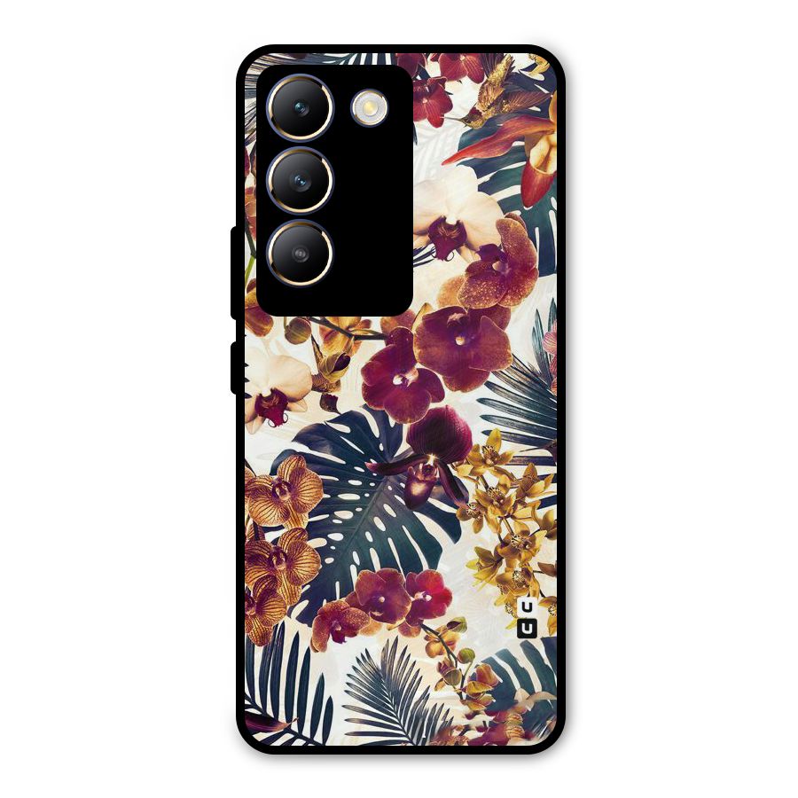Vintage Rustic Flowers Metal Back Case for Vivo T3 5G