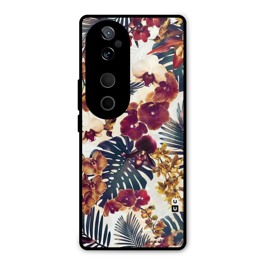 Vintage Rustic Flowers Metal Back Case for Vivo T3 Ultra