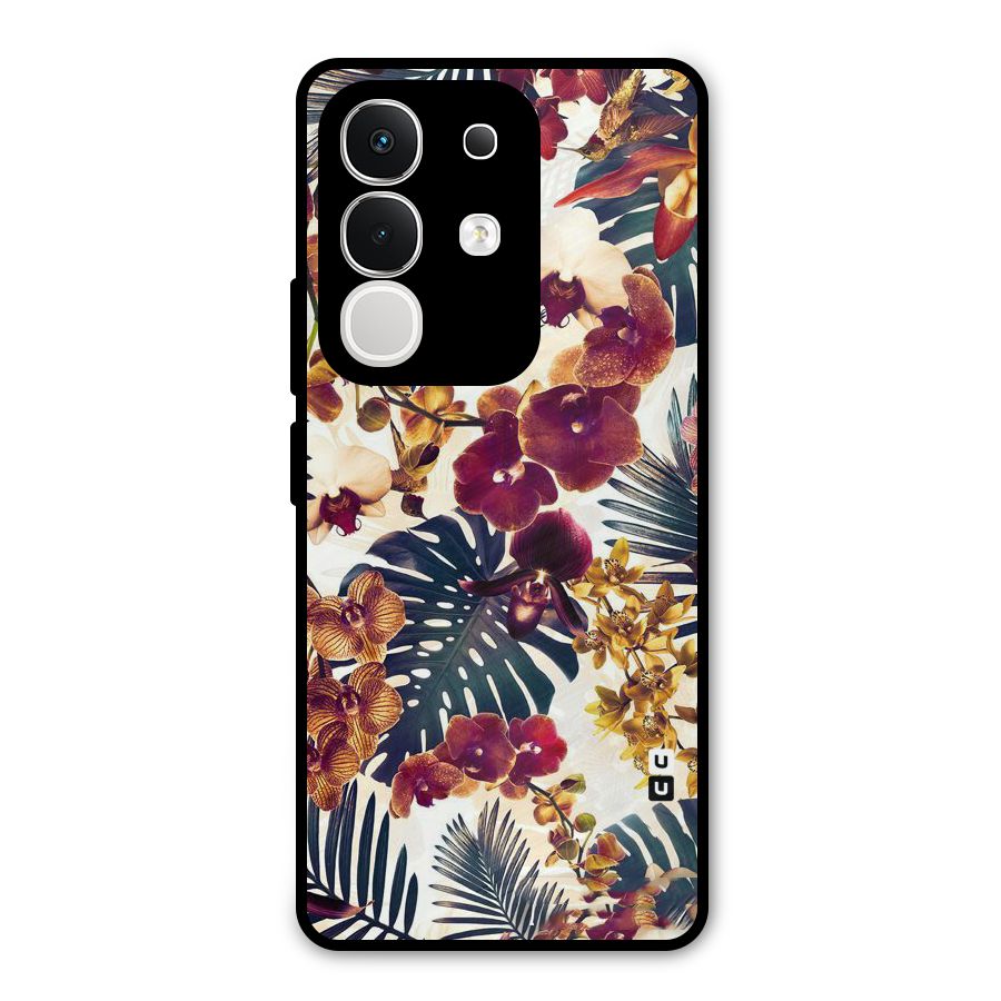 Vintage Rustic Flowers Metal Back Case for Vivo T4x