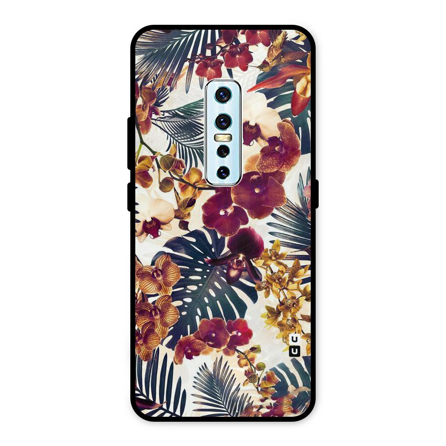 Vintage Rustic Flowers Metal Back Case for Vivo V17 Pro