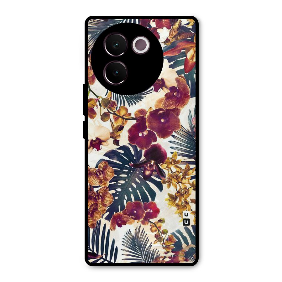 Vintage Rustic Flowers Metal Back Case for Vivo V30e