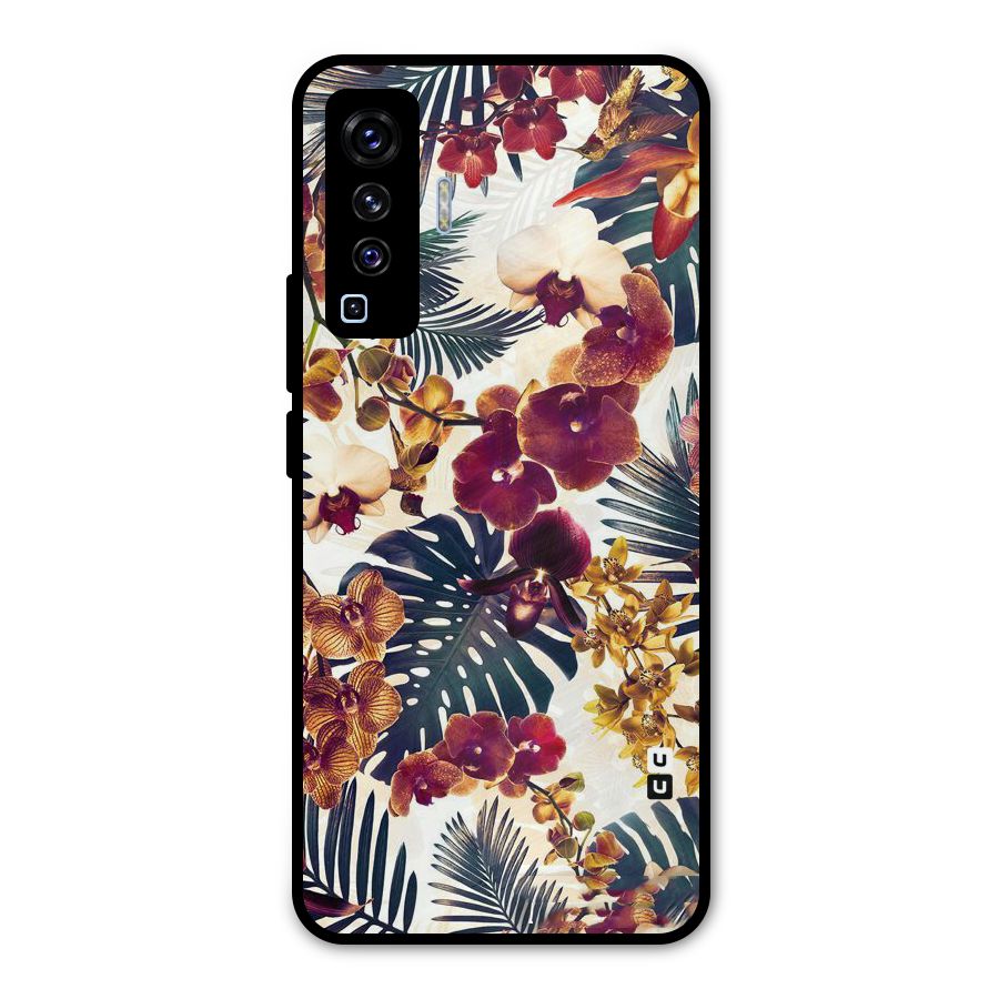Vintage Rustic Flowers Metal Back Case for Vivo X50