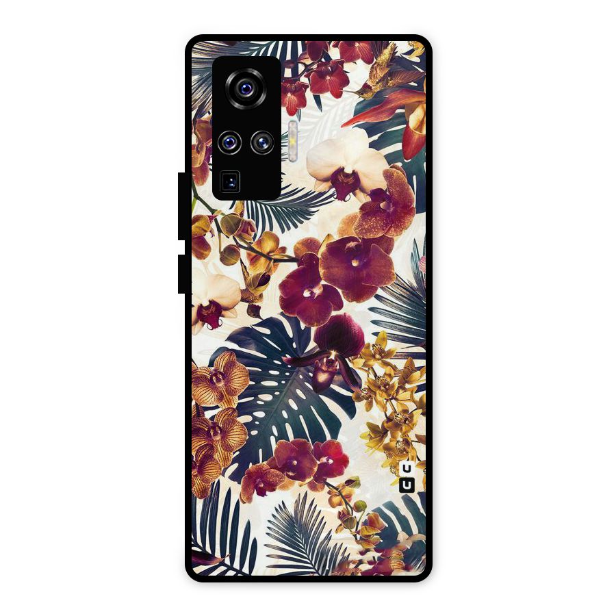 Vintage Rustic Flowers Metal Back Case for Vivo X50 Pro