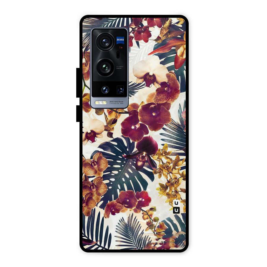 Vintage Rustic Flowers Metal Back Case for Vivo X60 Pro Plus
