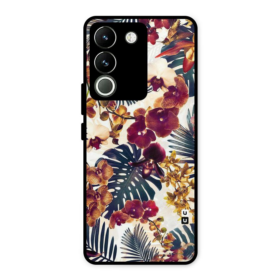 Vintage Rustic Flowers Metal Back Case for Vivo Y200
