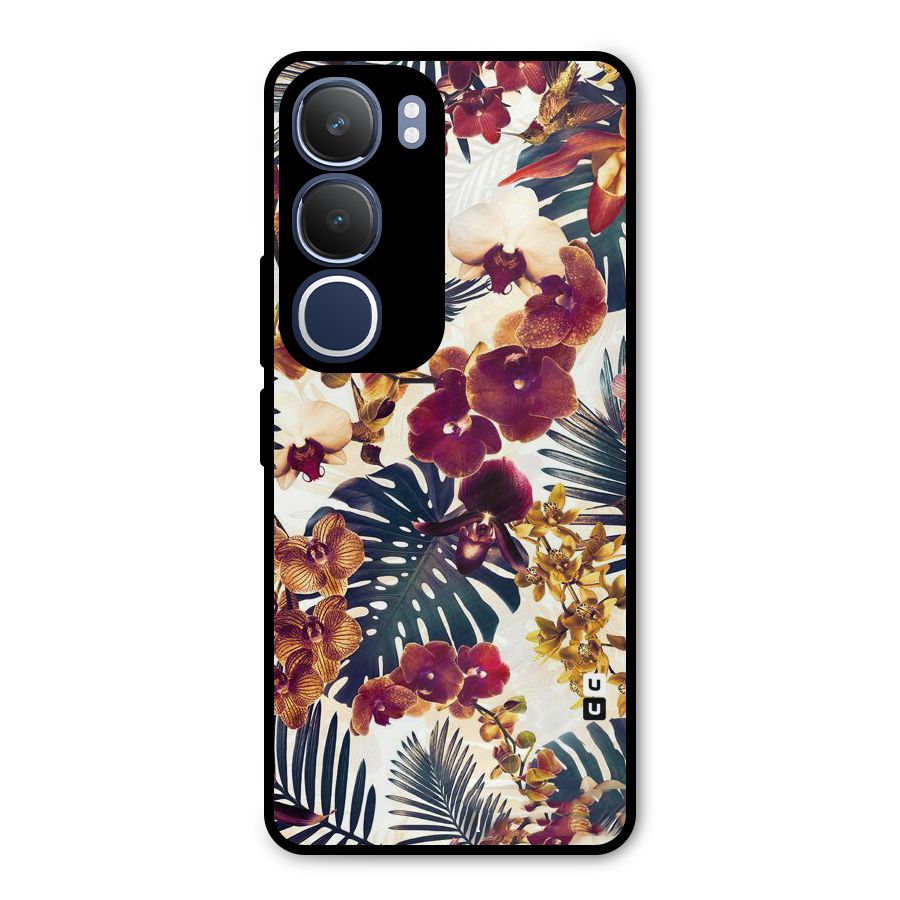 Vintage Rustic Flowers Metal Back Case for Vivo Y29