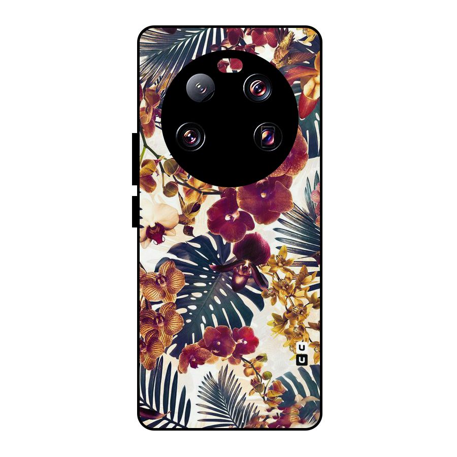 Vintage Rustic Flowers Metal Back Case for Xiaomi 13 Ultra