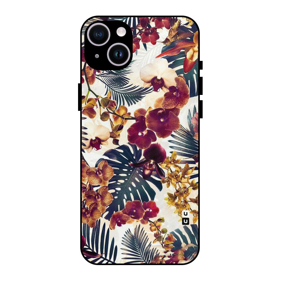 Vintage Rustic Flowers Metal Back Case for iPhone 14 Plus